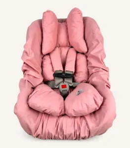 Pudra puset seti – puset kılıfı, kemer kılıfı ve elyaf dolgulu puset minderi ile tam set görünümü.