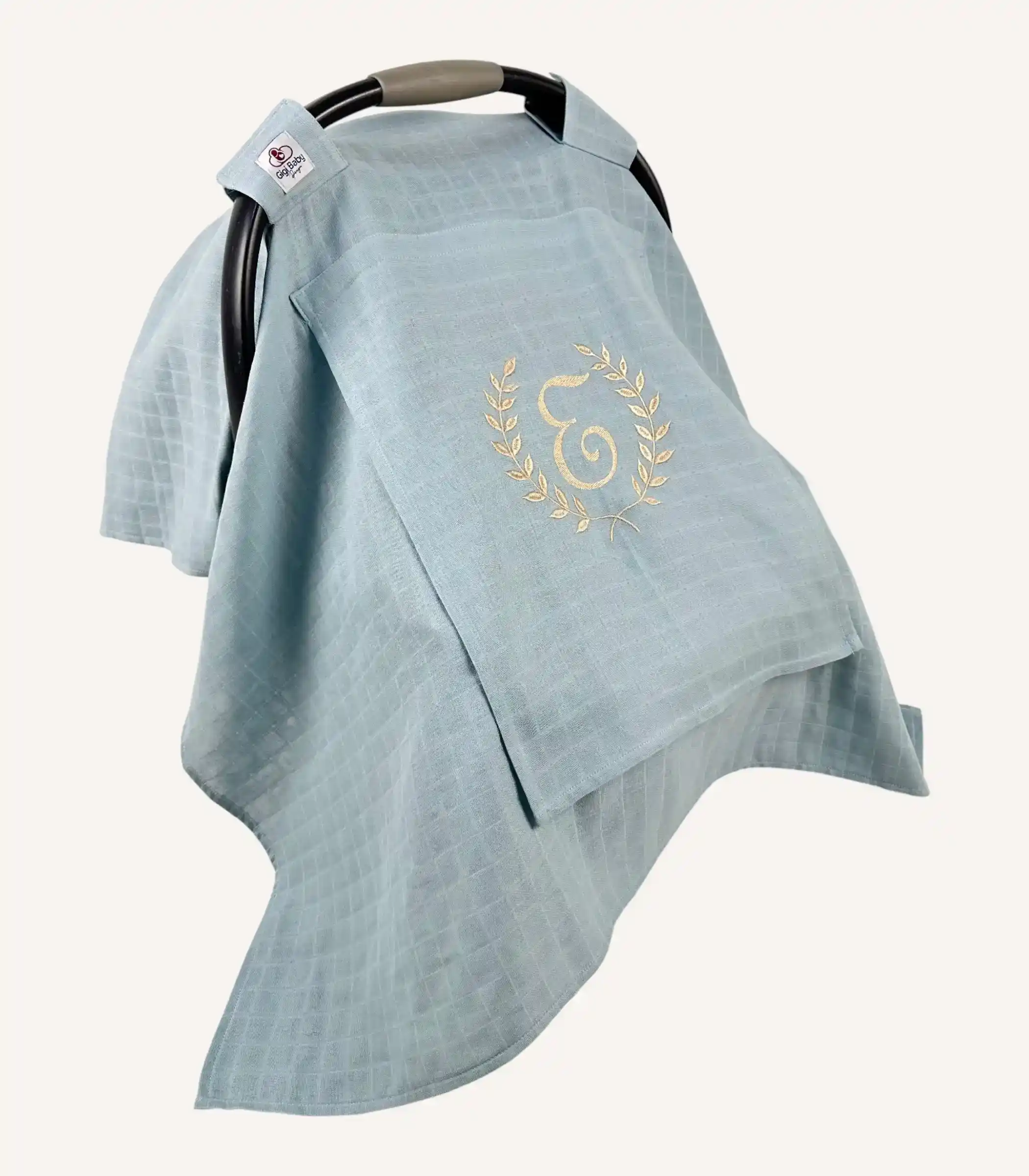 mint-tek-kat-muslin-kapakli-puset-ortusu Mint tek kat müslin kumaştan, fırfırsız, kapaklı ve tül pencereli, kişiselleştirilebilir puset örtüsü.