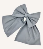 Antrasit pamuk poplin kumaştan, elyaf dolgulu, cırtlı veya broşlu takılabilen dekoratif fiyonk aksesuar