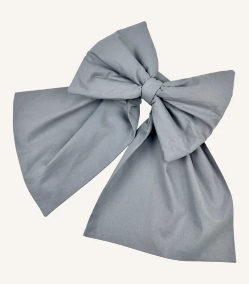 Antrasit pamuk poplin kumaştan, elyaf dolgulu, cırtlı veya broşlu takılabilen dekoratif fiyonk aksesuar