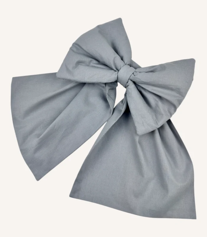 Antrasit pamuk poplin kumaştan, elyaf dolgulu, cırtlı veya broşlu takılabilen dekoratif fiyonk aksesuar