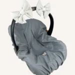 Beyaz renkte, pamuk poplin kumaştan, cırtlı veya broşlu takılabilen iki adet mini fiyonk aksesuar seti