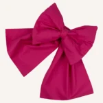 Fuşya pamuk poplin kumaştan, elyaf dolgulu, cırtlı veya broşlu takılabilen dekoratif fiyonk aksesuar