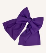 Mor pamuk poplin kumaştan, elyaf dolgulu, cırtlı veya broşlu takılabilen dekoratif fiyonk aksesuar