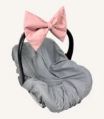 Pudra pamuk poplin kumaştan, elyaf dolgulu, cırtlı veya broşlu takılabilen dekoratif fiyonk aksesuar