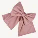 Pudra pamuk poplin kumaştan, elyaf dolgulu, cırtlı veya broşlu takılabilen dekoratif fiyonk aksesuar