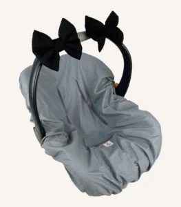 Siyah renkte, pamuk poplin kumaştan, cırtlı veya broşlu takılabilen iki adet mini fiyonk aksesuar seti