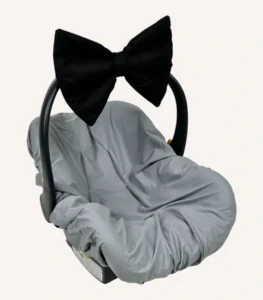 Siyah pamuk poplin kumaştan, elyaf dolgulu, cırtlı veya broşlu takılabilen dekoratif fiyonk aksesuar