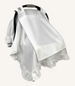 açık gri kroşeli pamuk saten puset örtüsü