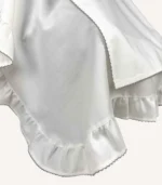 açık gri kroşeli pamuk saten puset örtüsü