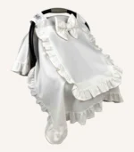 bej kroşeli pamuk saten puset örtüsü