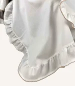 bej kroşeli pamuk saten puset örtüsü