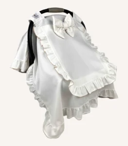 bej kroşeli pamuk saten puset örtüsü