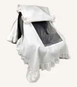 bej kroşeli pamuk saten puset örtüsü