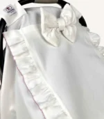 lila kroşeli pamuk saten puset örtüsü