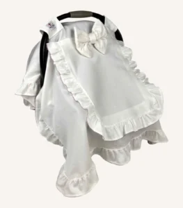 lila kroşeli pamuk saten puset örtüsü