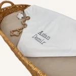 Biyeli, GOTS sertifikalı %100 organik pamuk interlok bebek battaniyesi