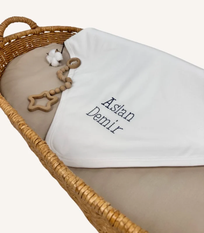 Biyeli, GOTS sertifikalı %100 organik pamuk interlok bebek battaniyesi