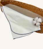 Kroşe detaylı, biyeli, GOTS sertifikalı %100 organik pamuk interlok bebek battaniyesi