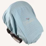 Mint müslin lastikli puset örtüsü, kapaklı tül pencereli, Doona uyumlu, mini fiyonk opsiyonlu, hafif bebek puset örtüsü